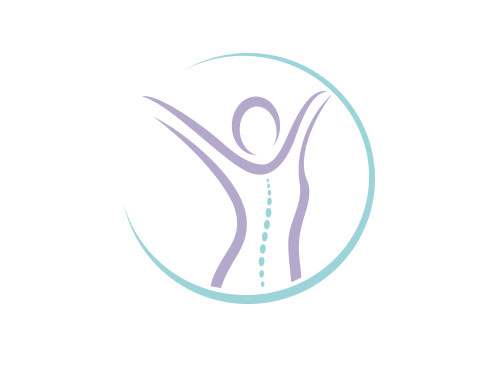 Zeichen, zweifarbig, Zeichnung, Mensch, Frau, Wirbelsule, Physiotherapie, Osteophatie, Logo