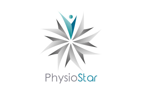 , zweifarbig, Signet, Mensch, Stern, Physiotherapie, Arztpraxis, Logo