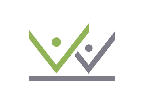 , Zeichen, zweifarbig, zwei Menschen, Checkmark, Coaching, Logo