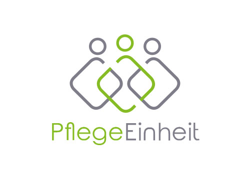  Zeichen, zweifarbig, Zeichnung, Menschen, Gruppe, Pflege, Arztpraxis, Logo