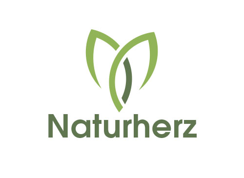 , zweifarbig, Zeichnung, Bltter, Natur, Herz, Logo