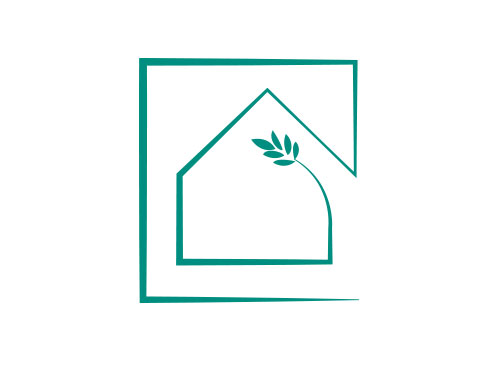 Ökohaus, Zeichen, Signet, Skizze, Logo, Immobilie, Architekt
