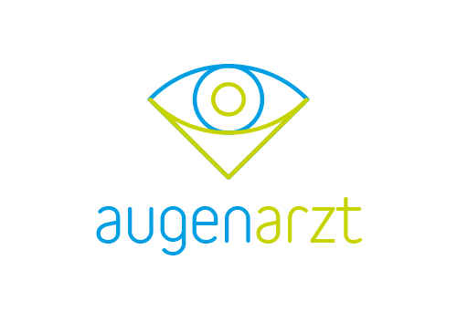 Zweifarbig, Zeichen, Symbol, Signet, Logo, Optiker, Augenarzt, Auge, Mensch