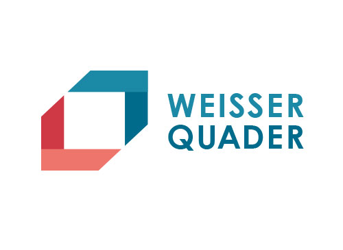 , Zeichen, zweifarbig, Pfeilspitzen, weies Quadrat, Logo