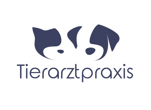 , Zeichnung, Tierarztpraxis, Katze, Hund, Logo