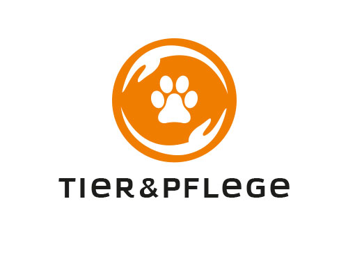 , Logo, Tierpflege Logo, Kreis, Hand, Pfote
