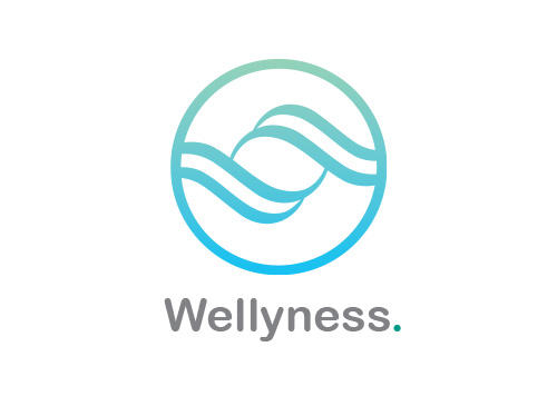 Zweifarbig, Zeichen, Symbol, Welle, Kreis, Wellness, Logo, Arztpraxis