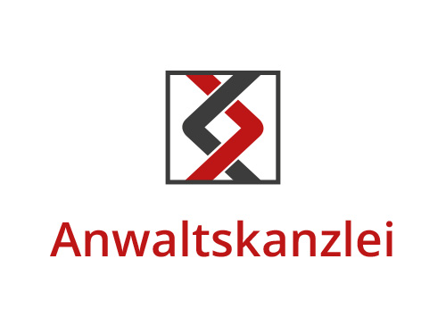 Zeichen, zweifarbig, Signet, Symbol, Logo, Anwaltskanzlei, Rechtsanwalt, Anwalt