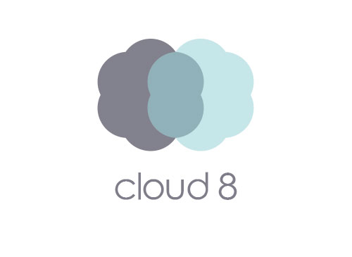 Zeichen, zweifarbig, Signet, Symbol, Wolken, Cloud, 8, IT, Software, Logo