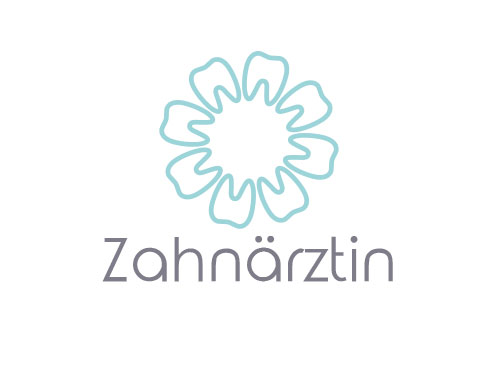 Zeichen, Zhne, Blume, Zahnarztpraxis, Logo