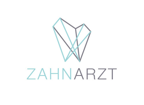 Zeichen, zweifarbig, Signet, Symbol, Zahn, Zahnarztpraxis, Diamant, Abstrakt, Logo