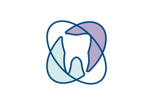 Zeichen, zweifarbig, Zeichnung, Zahn, Ellipsen, Zahnarztpraxis, Logo