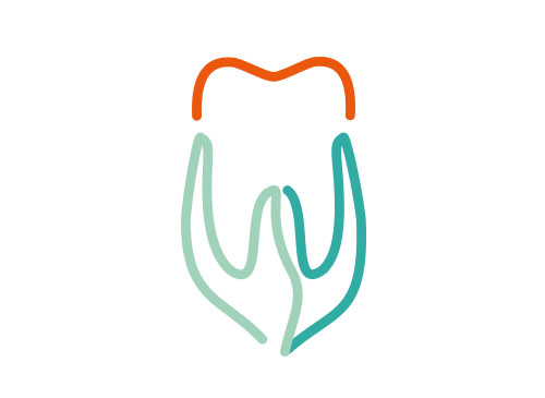 Zahn, Zeichen, Zweifarbig, zwei Hnde, Zahnarztpraxis, Logo