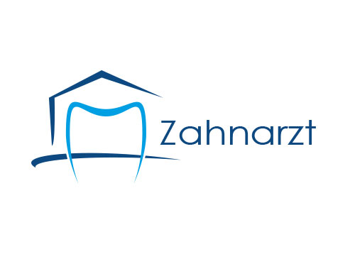 Zeichen, zweifarbig, Zeichnung, Zahn, Haus, Zahnarztpraxis, Logo