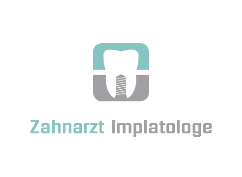 Zeichen, Signet, Logo, Zahn, Zahnarzt, Implantologe