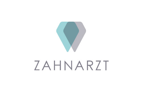 Zahnarzt, Zahnarztpraxis, Zeichen, zweifarbig, Zeichnung, Diamant, Edelstein, Logo