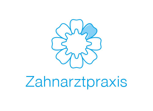 , Zeichen, Signet, Skizze, Zahnarztpraxis, Zahn, Logo, Blume