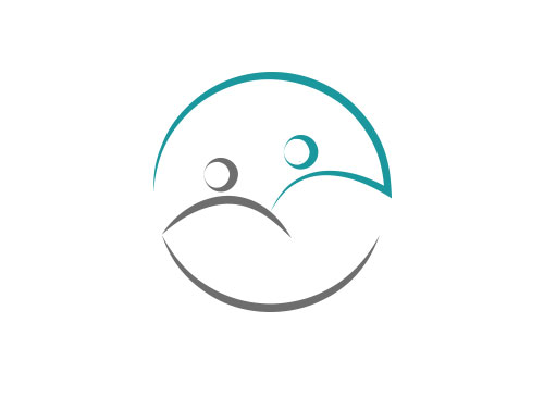 , zwei Menschen, zweifarbig, Zeichen, Signet, Symbol, Coaching, Consulting, Logo