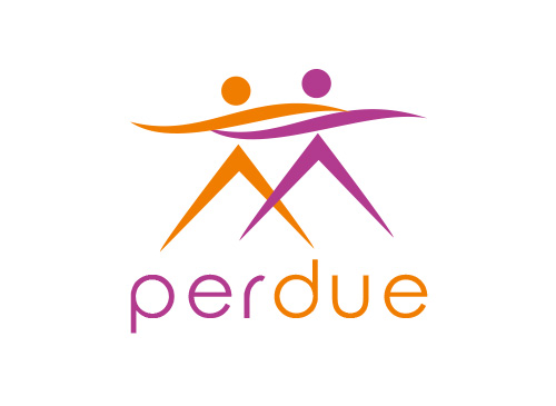 Zeichen, Zweifarbig, Zwei Menschen, Paar, Per Due, Arztpraxis, Logo