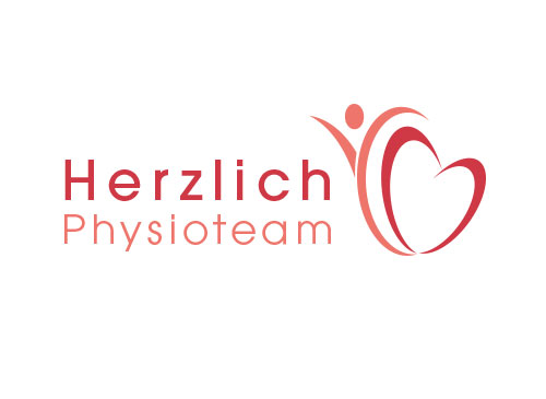 , zweifarbig, Mensch, Herz, Physiotherapie, Kardiologie, Logo