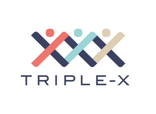 , Symbol, Helix, Logo, Triple, X, Trio, drei Menschen