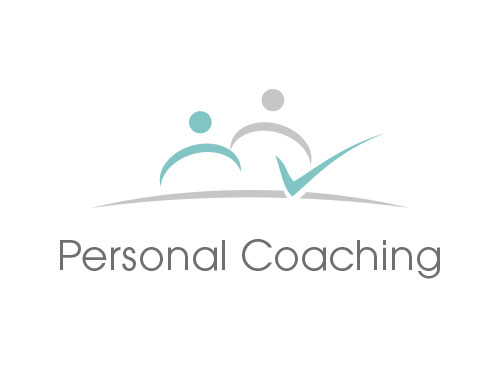 , Zwei Menschen, zweifarbig, Zeichen, Symbol, Signet, Logo, Coaching, Consulting, Rechtsanwalt, Steuerberater, Check Mark