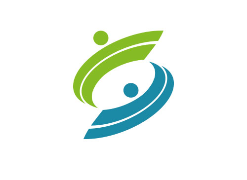 , zwei Menschen, S, Logo
