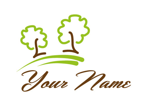 kologie, Zwei Bume, Pflanzen, Grtner, Logo