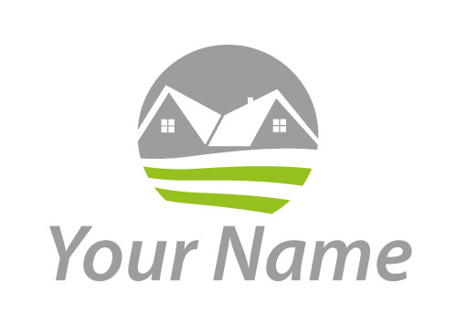 kologisch, Zweifarbig, Dcher, Huser, Immobilien, Dachdecker, Logo