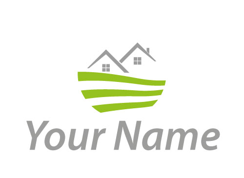 kologisch, Zweifarbig, Dcher, Huser, Immobilien, Dachdecker, Logo