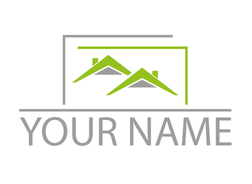 kologisch, Zweifarbig, Dcher, Huser, Immobilien, Dachdecker, Logo