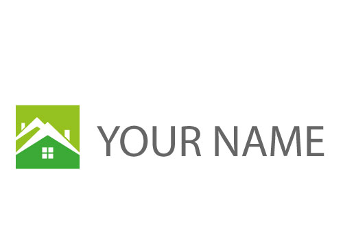 kologisch, Zweifarbig, Dcher, Huser, und Rechteck, Immobilien, Dachdecker, Logo