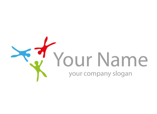 kologisch, Zeichen, Zeichnung, Symbol, Drei Personen, Team, Kinder Logo