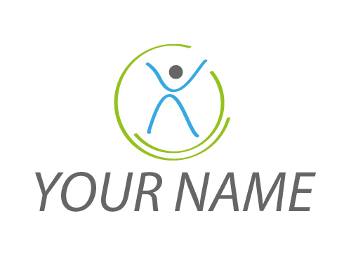 , ko-Medizin, Person in Bewegung, Orthopdie, Chiropraktiker, Physiotherapie, Osteopathie, Logo