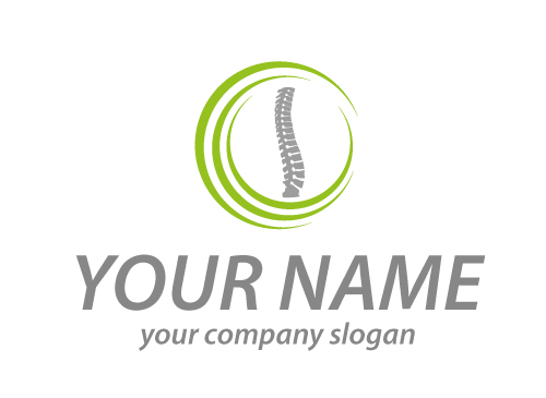 , ko-Medizin, Wirbelsule und Kreise, Orthopdie, Chiropraktiker, Physiotherapie, Osteopathie, Logo