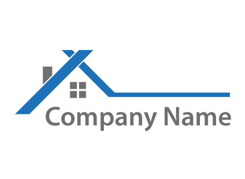 Dach in blau, Dachdecker Logo