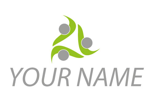 komedizin, Zweifarbig, Team, Drei Personen zusammen Logo