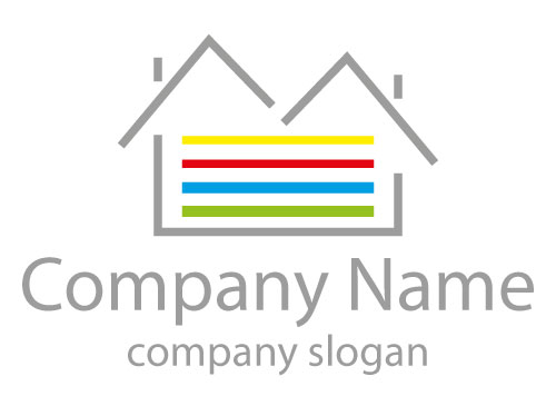 kologisch, Zwei Huser in Farbe, Maler, Logo