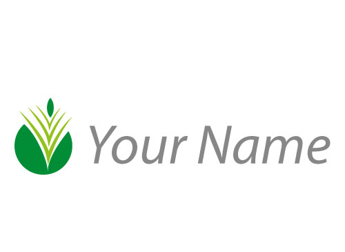 kologisch, Zweifarbig, Kreis und Bltter, Pflanze Logo