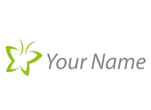 Zweifarbig, Schmetterling, Bltter, Wellness, Massage, Logo