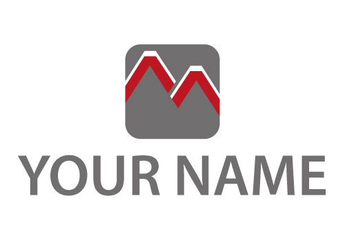 Zweifarbig, Rechteck, Buchstabe M, Dienstleistungen, Logo