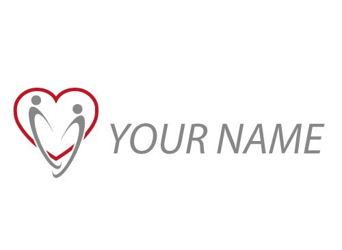 , ko-Medizin, Zwei Personen und Herz, Menschen, Paar, Familie, Logo