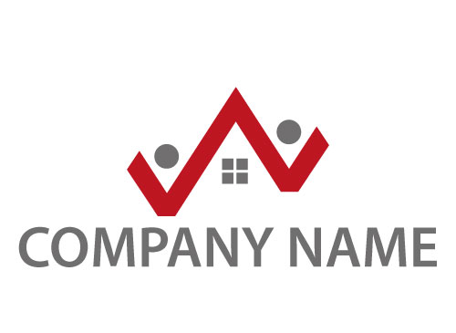 , kologisch, Zwei Personen und Haus, Immobilien, Logo