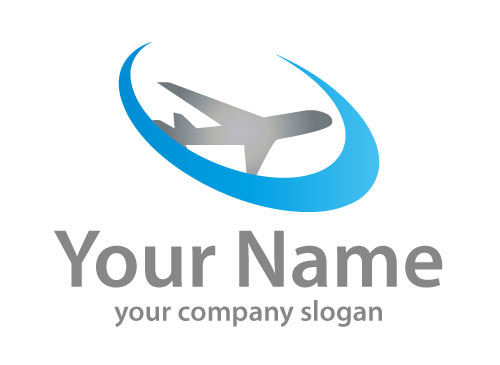 Zweifarbig, Flugzeug und Kreis, Logo