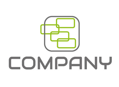 Zweifarbig, Rechteecke in grün und grau, Rechtecke Logo