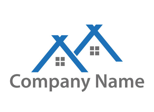 , kologisch, Zwei Dcher, Huser, Dachdecker, Logo