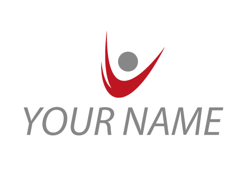 , komedizin, Zweifarbig, Person, Mensch in Bewegung abstrakt, Fitness, Sport, Logo