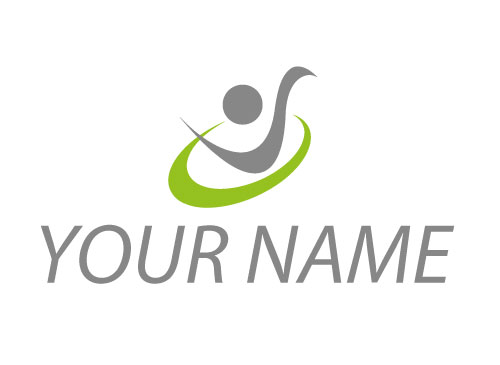 , komedizin, Zweifarbig, Person, Mensch in Bewegung und Kreis, Logo