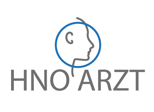 Zweifarbig, Zeichen, Zeichnung, Kopf, Person und Kreis, HNO-Arzt, Arztpraxis, Logo