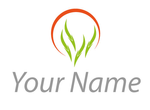 kologisch, Zweifarbig, Bltter, Pflanzen und Sonne Logo